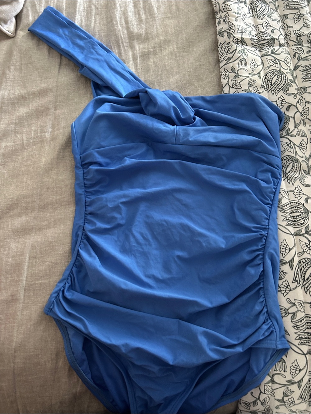 Calvin Klein One-Shoulder Royal Blue Women’s One-Piece Swimsuit
